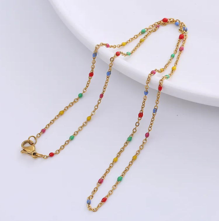 Rainbow bead necklace